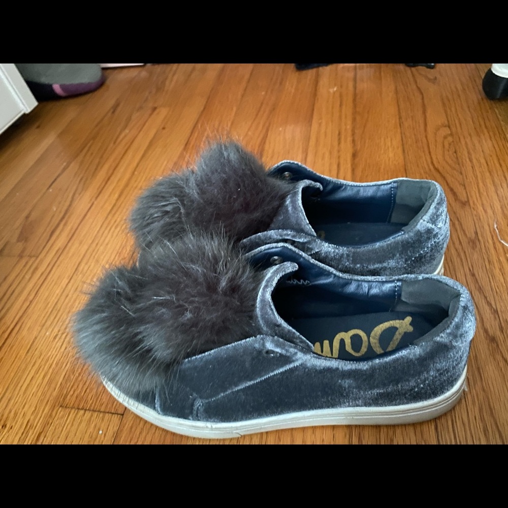 Sam Edelman Pom Pom and velvet slip on sneakers 9